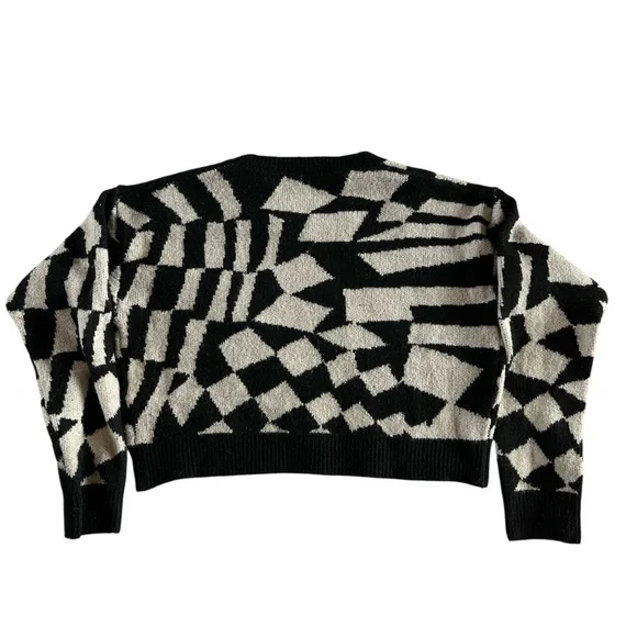 Debut Abstract Black and Cream Sweater - Picture 2 of 5